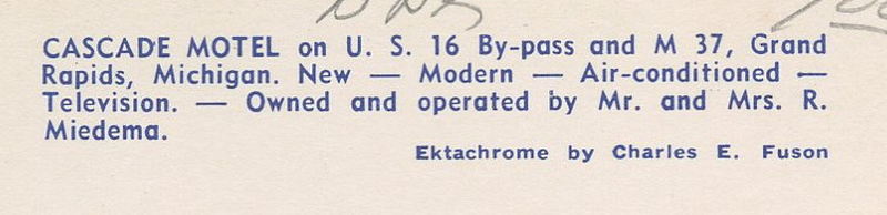 Cascade Motel (Cascade Motor Inn) - Vintage Postcard (newer photo)